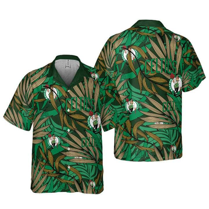 Aloha NBA Boston Celtics Hawaiian Shirt Tropical Palm Leaves Beach Lovers Gift