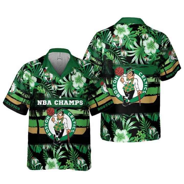 Trending NBA Boston Celtics Hawaiian Shirt Summer Flower Beach Gift