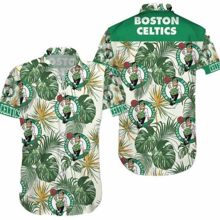 Aloha Boston Celtics Hawaiian Shirt Palm Leaves All Over Print Summer Gift