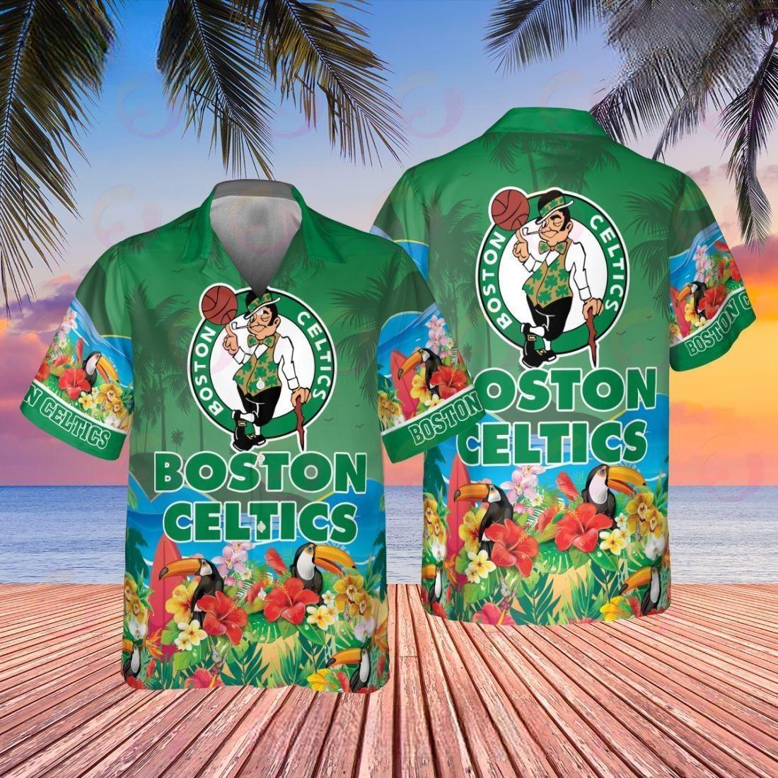 Colorful NBA Boston Celtics Hawaiian Shirt Beach Vacation Gift