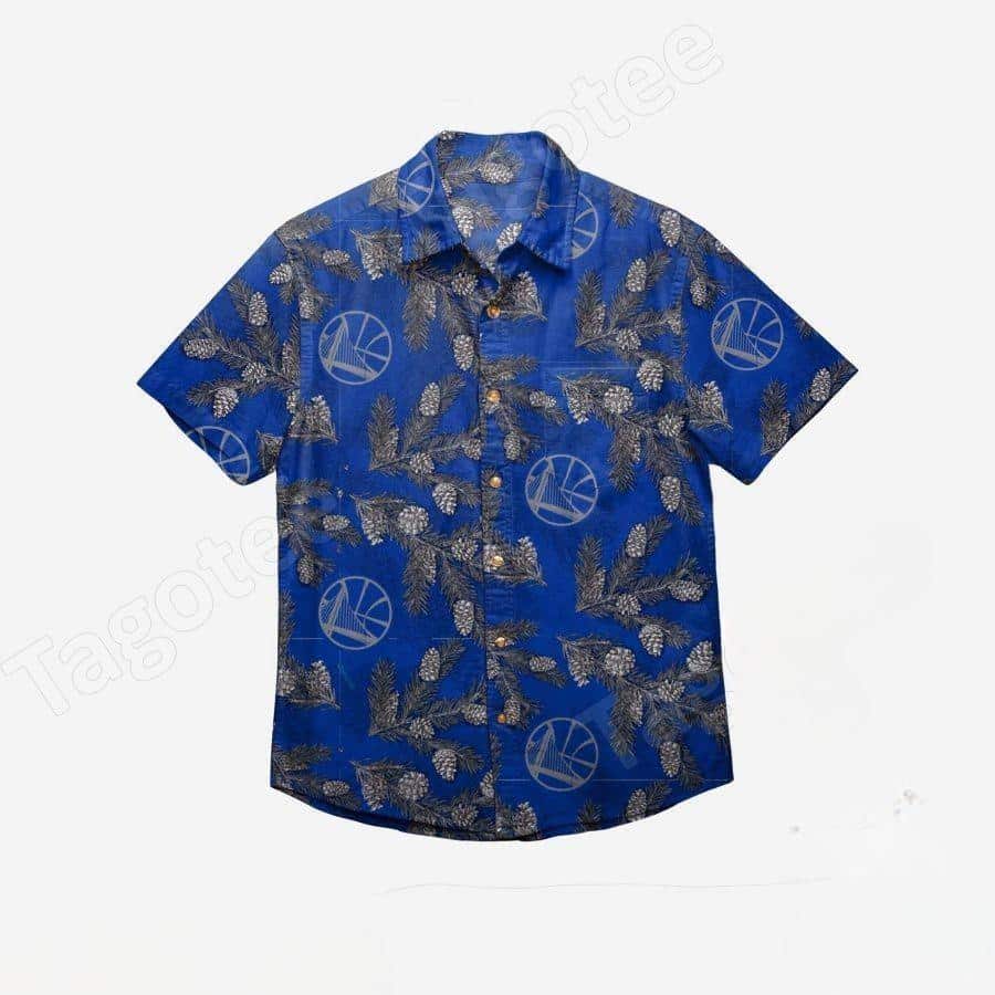 Blue Aloha Golden State Warriors Hawaiian Shirt Pinecone Gift For Summer Holiday Blue Aloha Golden State Warriors Hawaiian Shirt Pinecone Gift For Summer Holiday