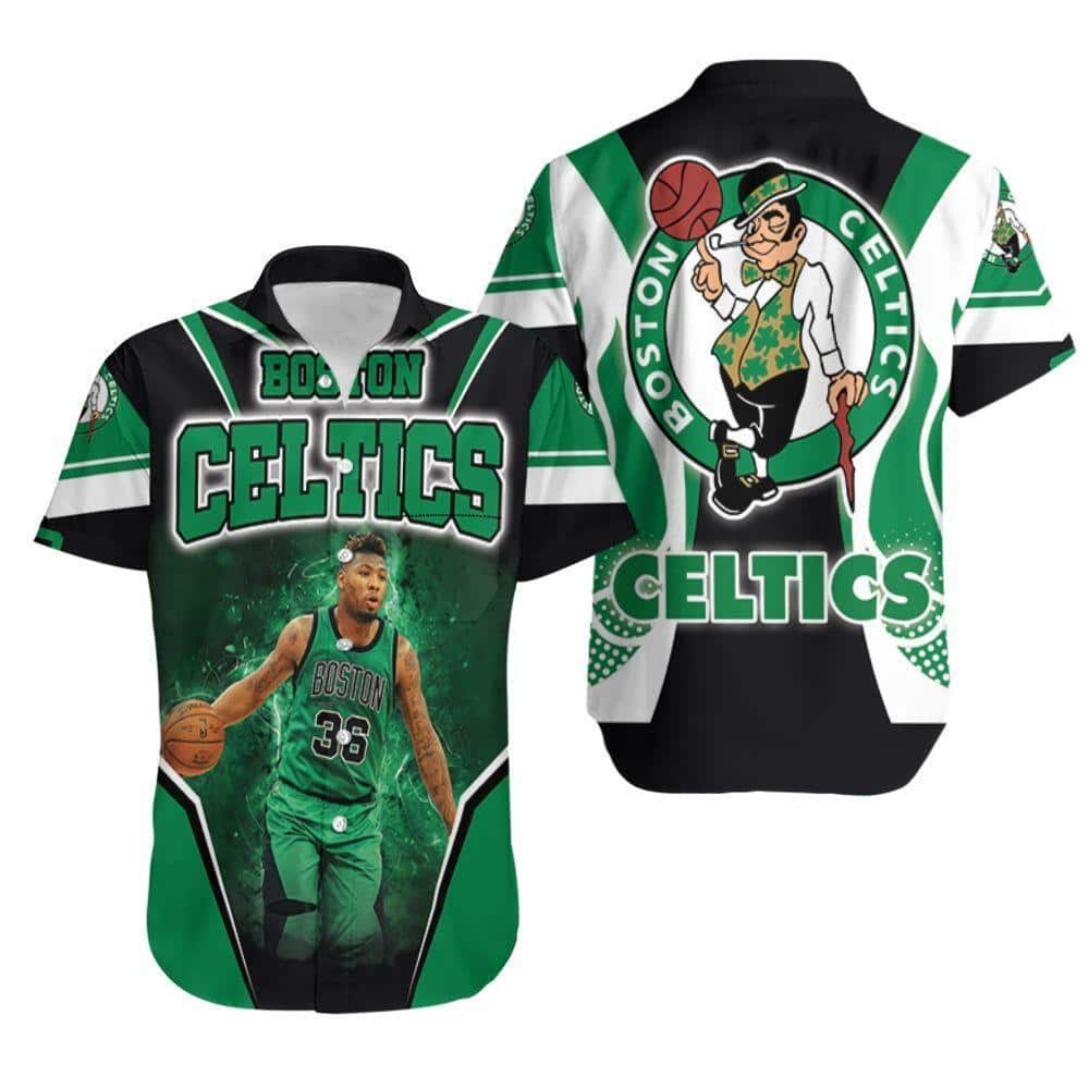 Stylish Boston Celtics Hawaiian Shirt Marcus Smart 36 Gift For Family