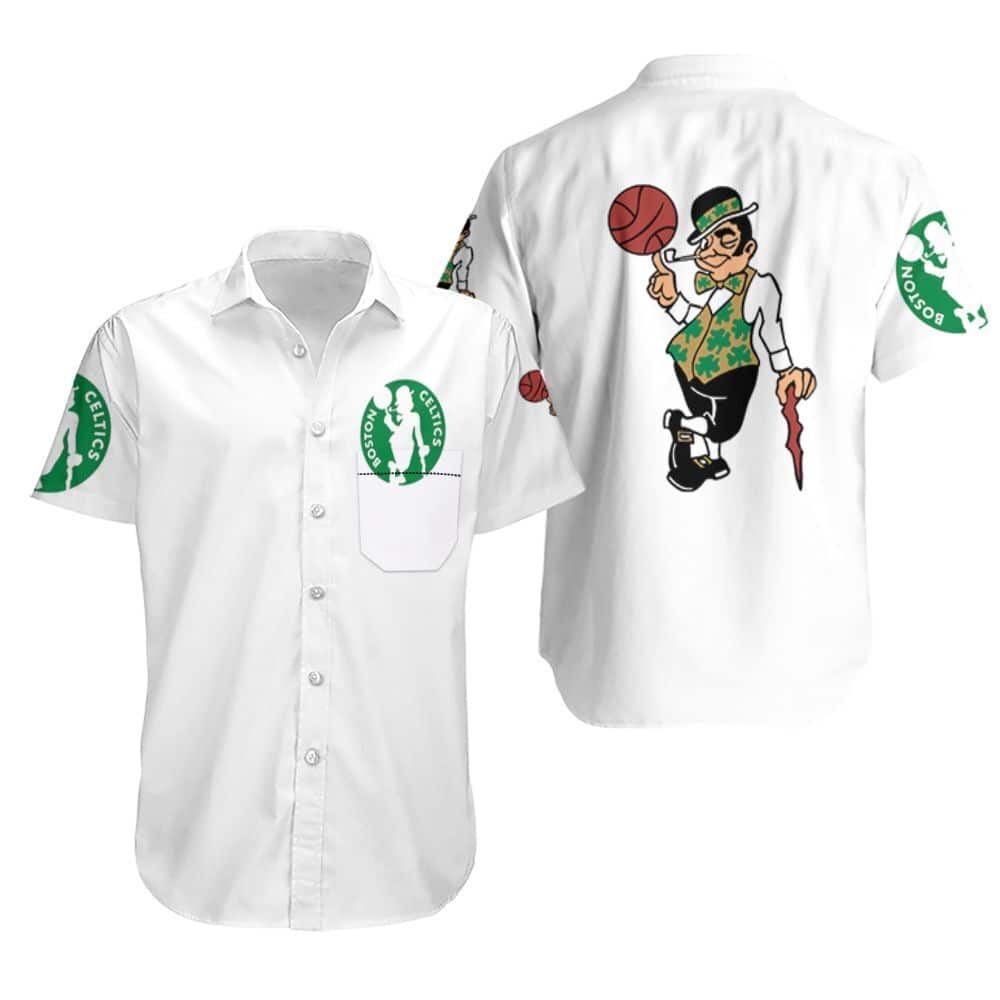 White Boston Celtics Hawaiian Shirt Gift For Best Friend