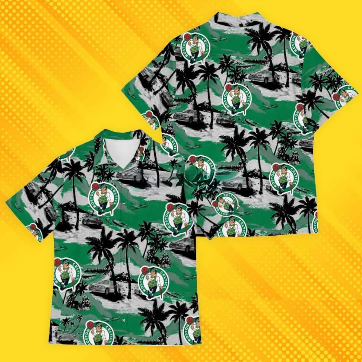 Vintage Boston Celtics Hawaiian Shirt Island Gift For Beach Lovers