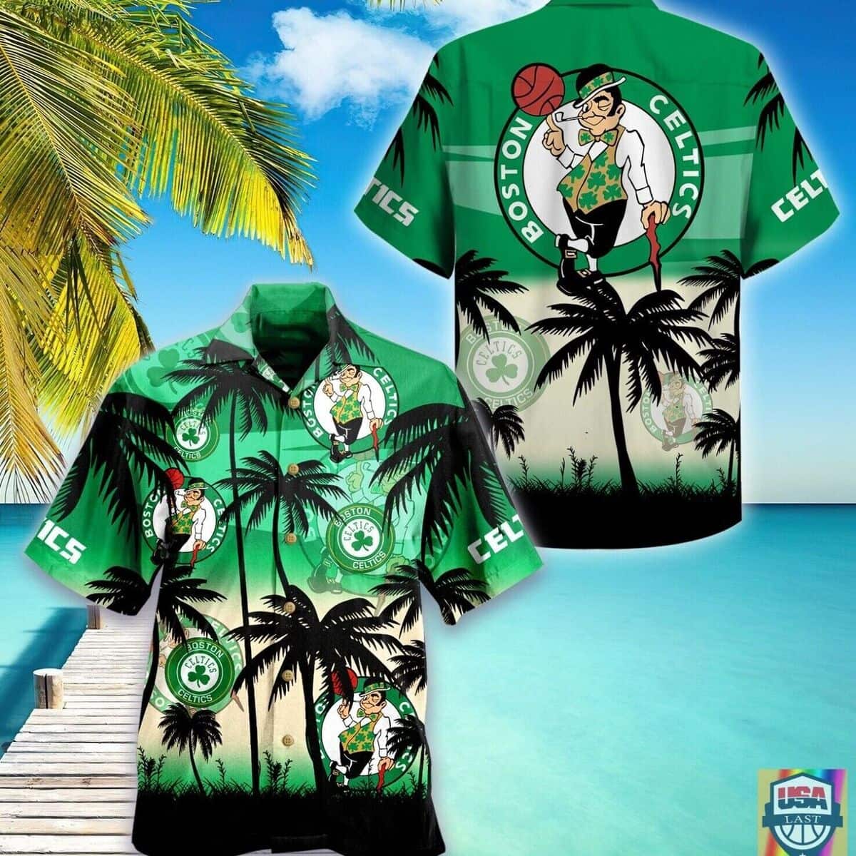 Vintage Boston Celtics Hawaiian Shirt Summer Vibes Gift For Beach Lovers