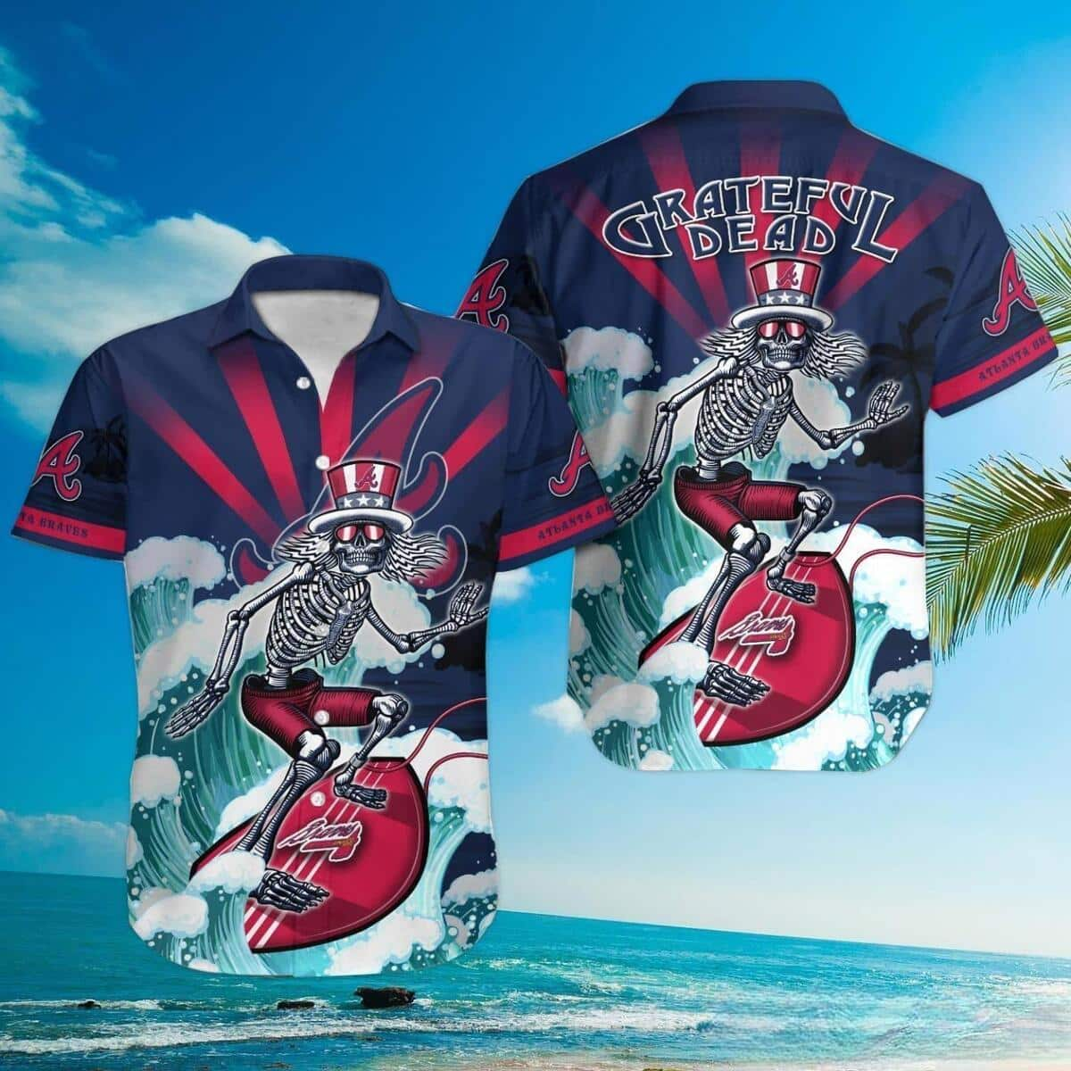 Trending MLB Atlanta Braves Hawaiian Shirt Grateful Dead Gift For Boyfriend