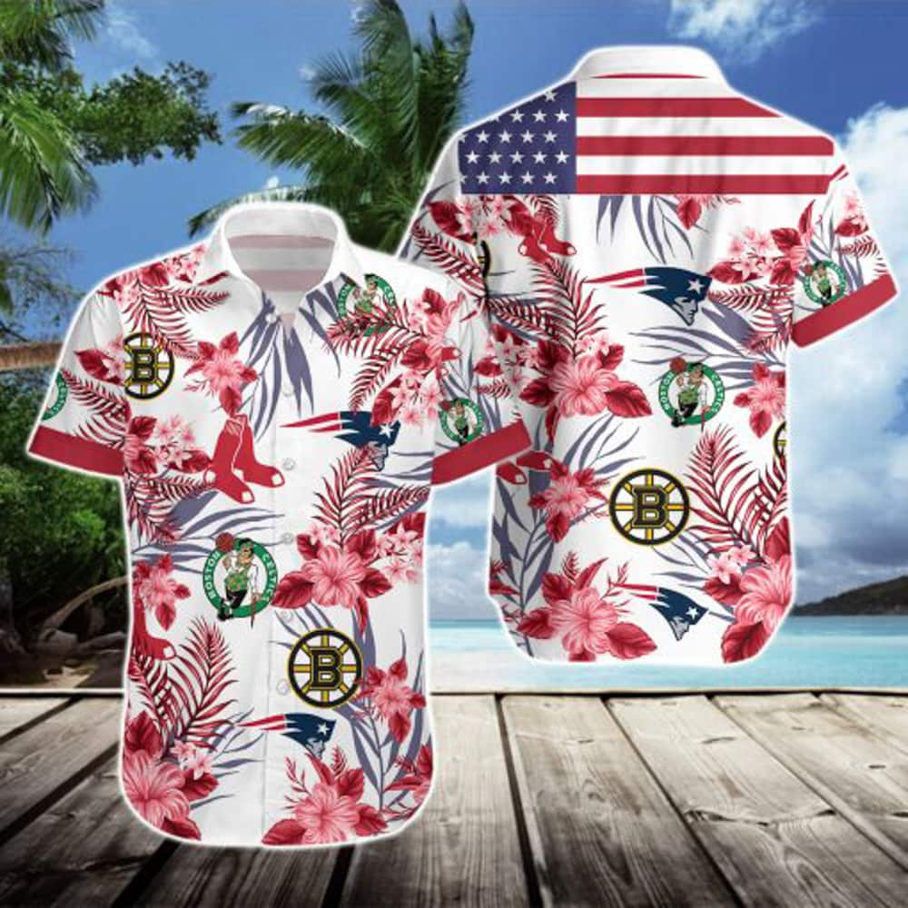 NBA Champions Boston Celtics Hawaiian Shirt US Flag Best Gift For Beach Lovers