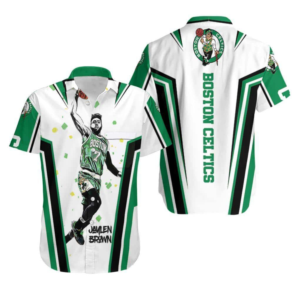 Basic Boston Celtics Hawaiian Shirt Jaylen Brown Gift For Him