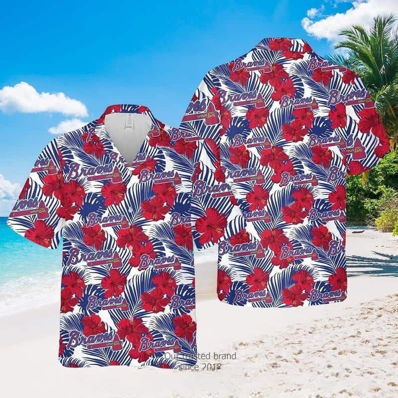 Aloha MLB Atlanta Braves Hawaiian Shirt Red Hibiscus Beach Lovers Gift