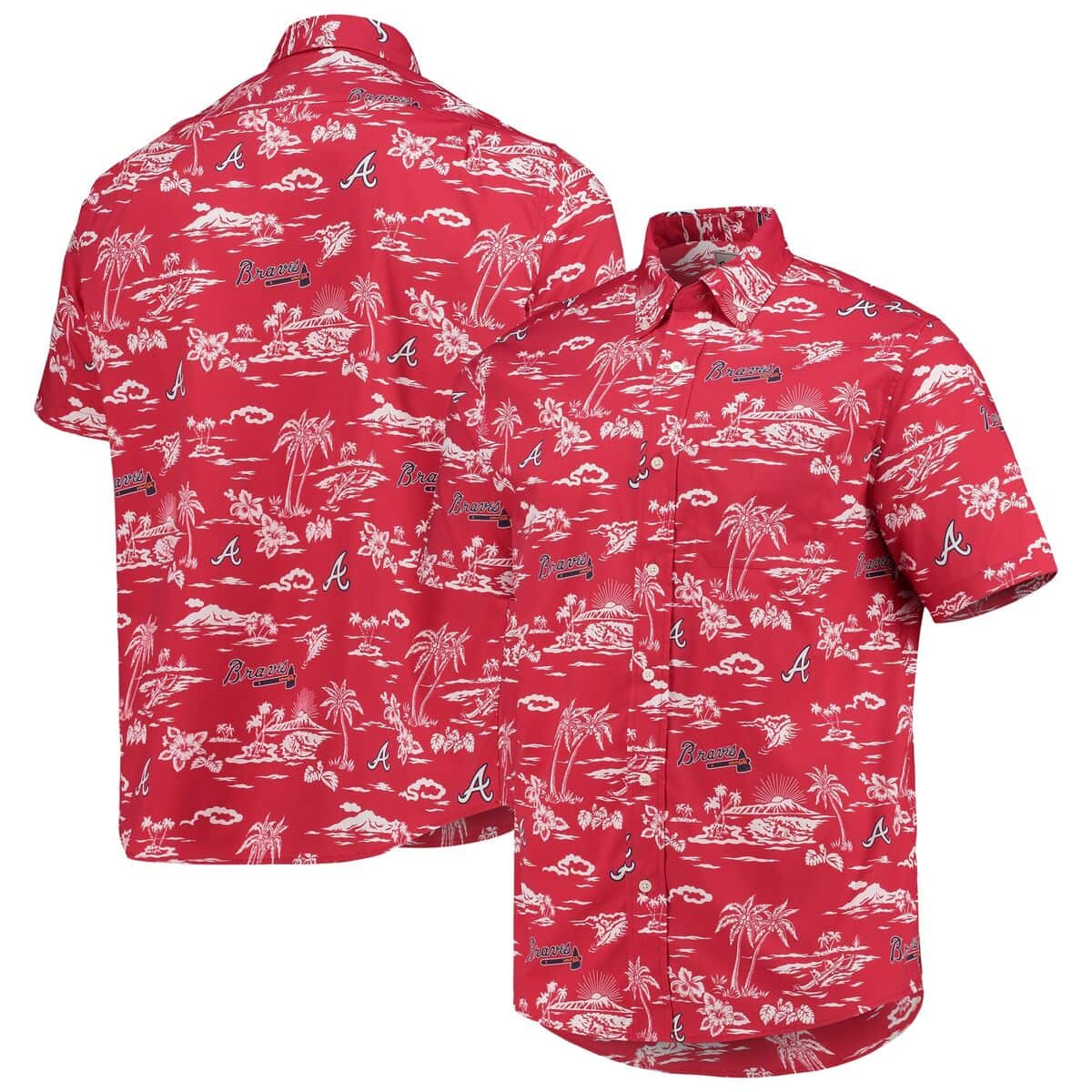 Red Aloha MLB Atlanta Braves Hawaiian Shirt Beach Lovers Gift