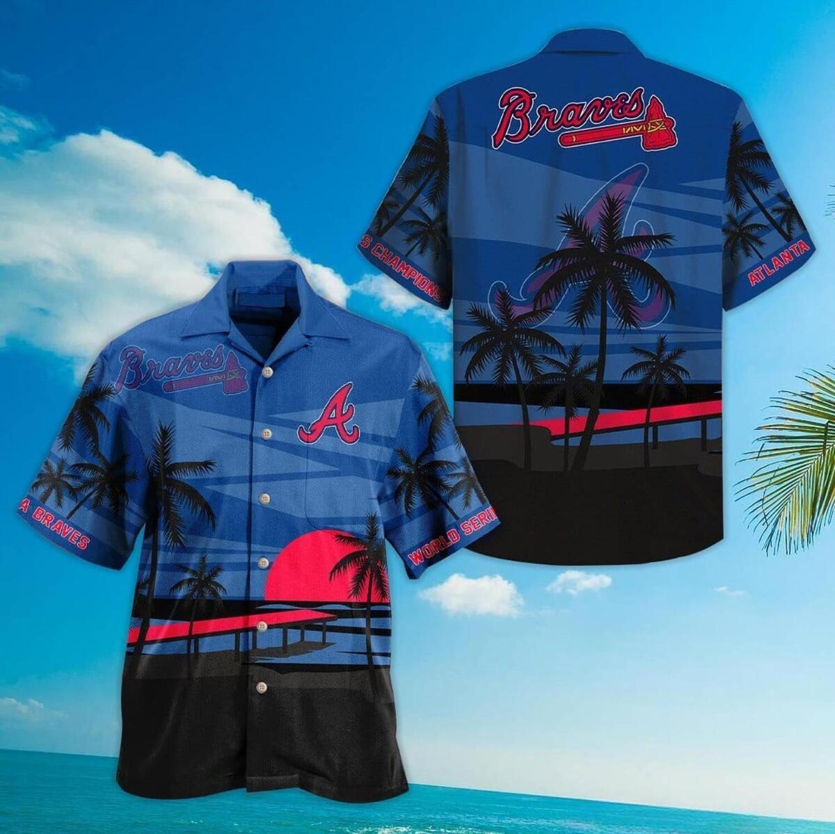 Vintage Atlanta Braves Hawaiian Shirt Champions Gift For Husband