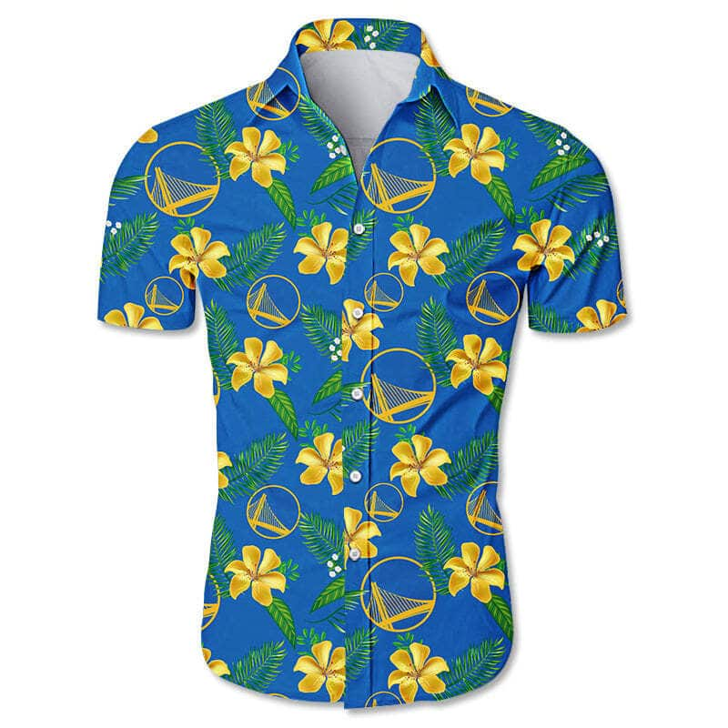 Aloha Golden State Warriors Hawaiian Shirt Flower And Leaves Beach Vacation Gift