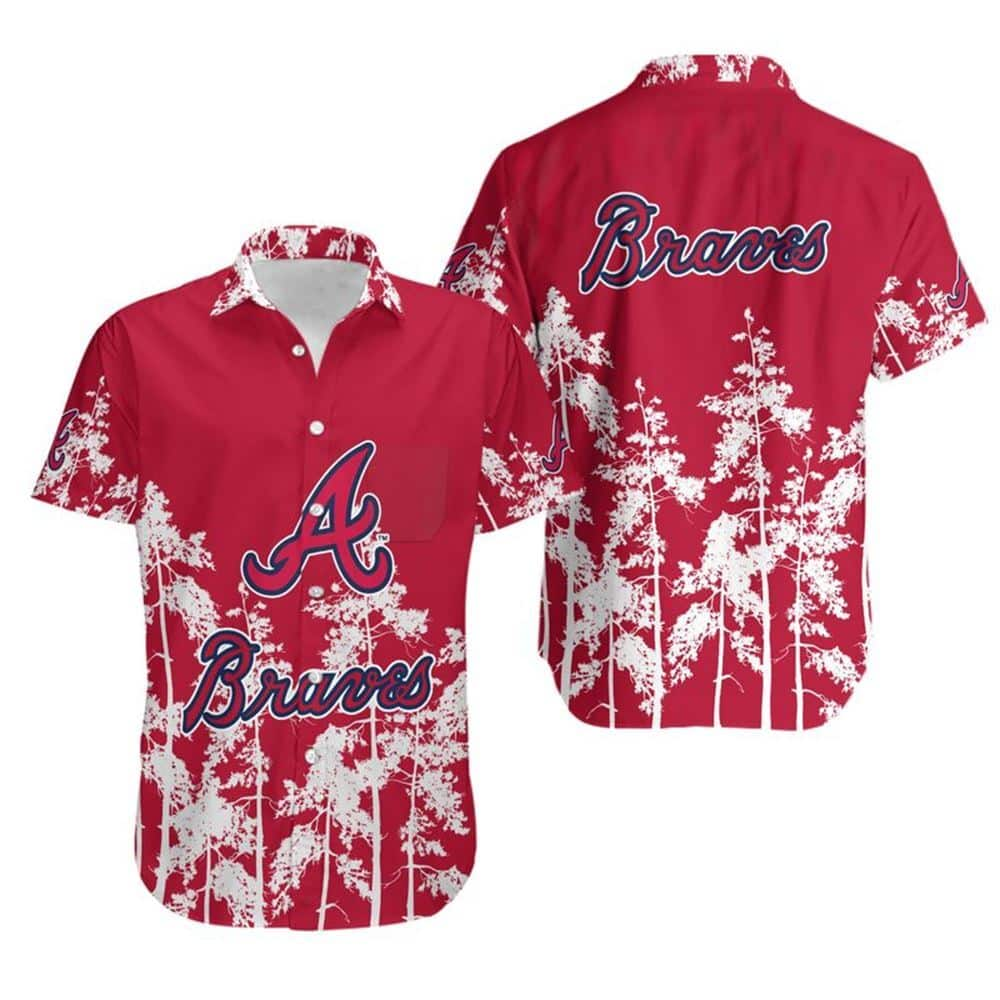 Red MLB Atlanta Braves Hawaiian Shirt Secret Forest Gift For Family