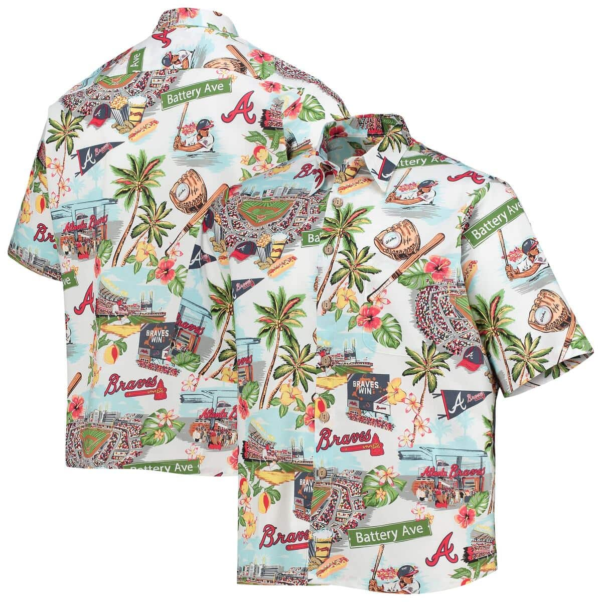 Vintage Atlanta Braves Hawaiian Shirt Sports Summer Holiday Gift