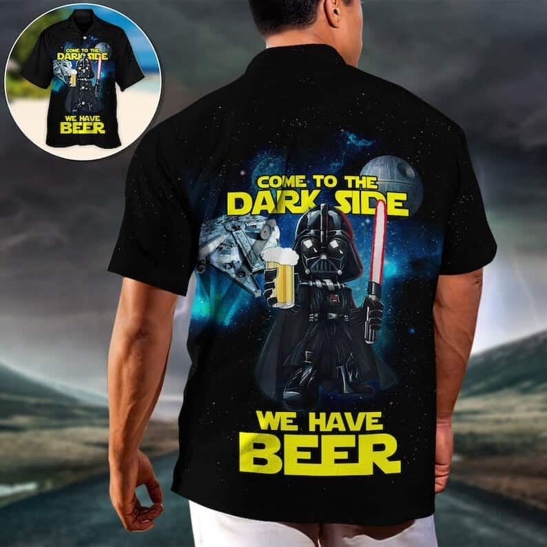 Black Darth Vader Hawaiian Shirt Star Wars Come To The Dark Side We Have Beer Gift For Family Black Darth Vader Hawaiian Shirt Star Wars Come To The Dark Side We Have Beer Gift For Family