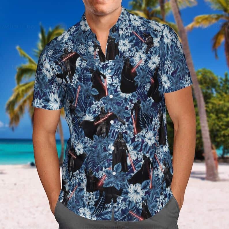 Aloha Star Wars Darth Vader Hawaiian Shirt Lightsaber Tropical Gift For Boyfriend Aloha Star Wars Darth Vader Hawaiian Shirt Lightsaber Tropical Gift For Boyfriend