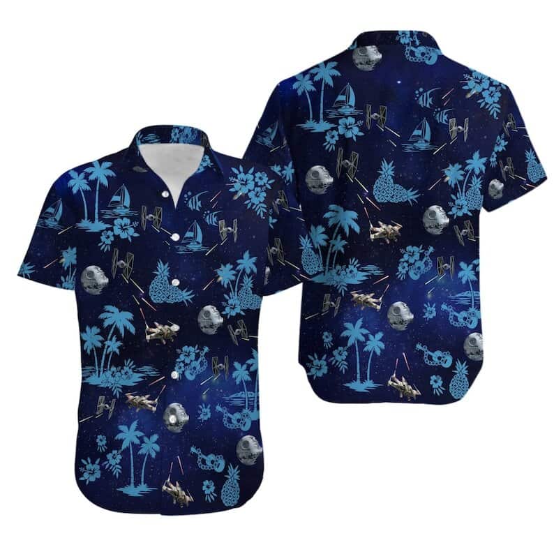 Dark Blue Star Wars Hawaiian Shirt Summer Gift For Friend Dark Blue Star Wars Hawaiian Shirt Summer Gift For Friend