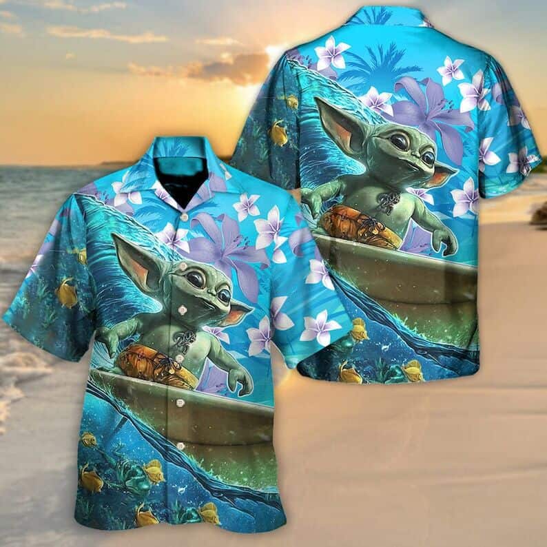 Summer Aloha Star Wars Baby Yoda Surfing Hawaiian Shirt Beach Lover Gift Summer Aloha Star Wars Baby Yoda Surfing Hawaiian Shirt Beach Lover Gift
