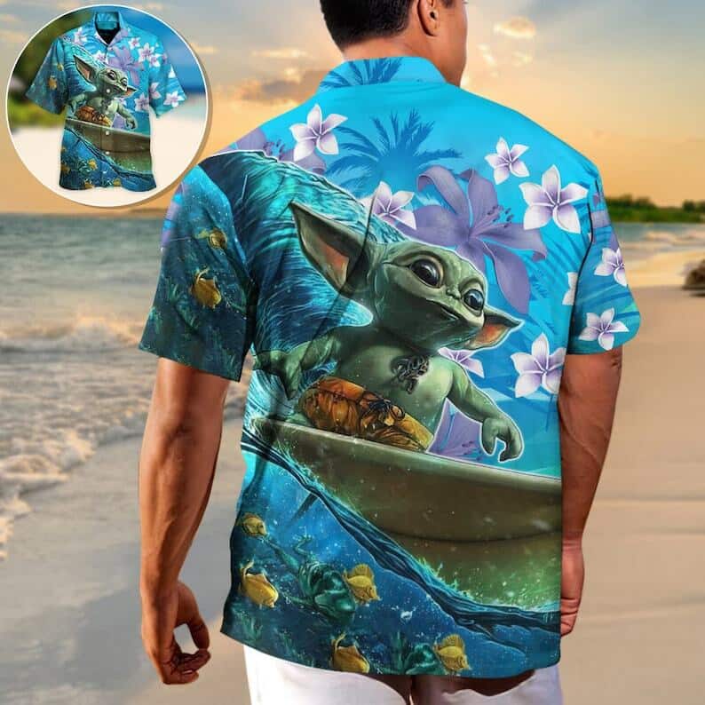 Summer Aloha Star Wars Baby Yoda Surfing Hawaiian Shirt Beach Lover Gift Summer Aloha Star Wars Baby Yoda Surfing Hawaiian Shirt Beach Lover Gift
