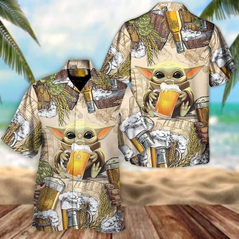 Aloha Star Wars Baby Yoda And Wheat Beer Hawaiian Shirt Summer Gift Aloha Star Wars Baby Yoda And Wheat Beer Hawaiian Shirt Summer Gift
