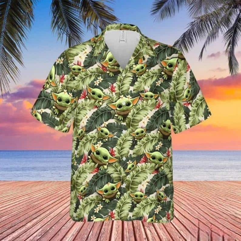 Summer Aloha Baby Yoda Star Wars Hawaiian Shirt Banana Leaves Pattern Gift For Beach Trip Summer Aloha Baby Yoda Star Wars Hawaiian Shirt Banana Leaves Pattern Gift For Beach Trip