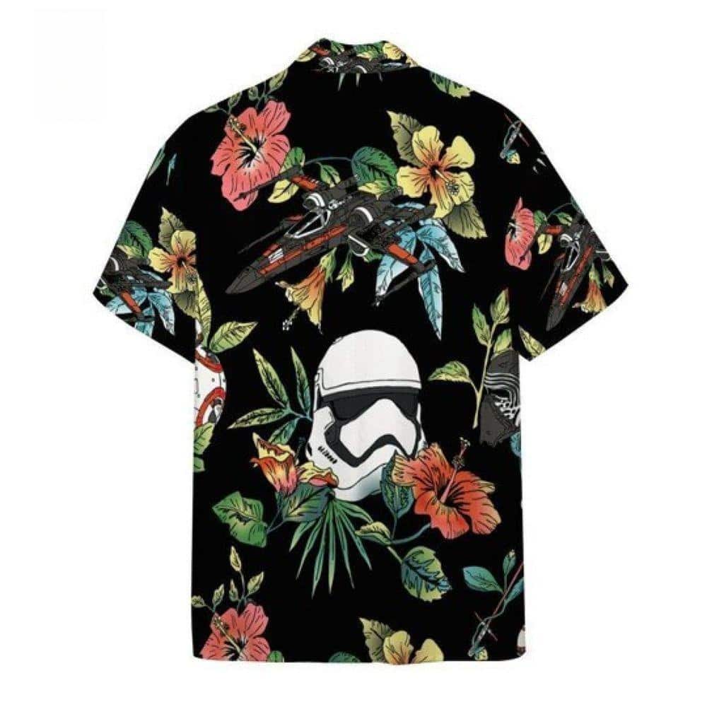 Black Aloha Star Wars Stormtrooper & Spaceship Hawaiian Shirt Hibiscus Pattern Beach Lovers Gift Black Aloha Star Wars Stormtrooper & Spaceship Hawaiian Shirt Hibiscus Pattern Beach Lovers Gift