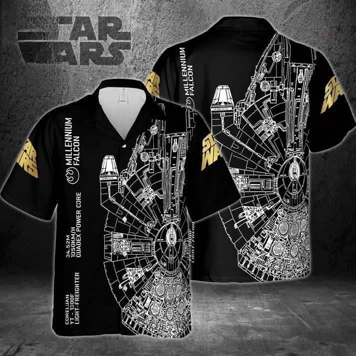 Black Aloha Falcon Star Wars Hawaiian Shirt Beach Gift For Best Friends Black Aloha Falcon Star Wars Hawaiian Shirt Beach Gift For Best Friends