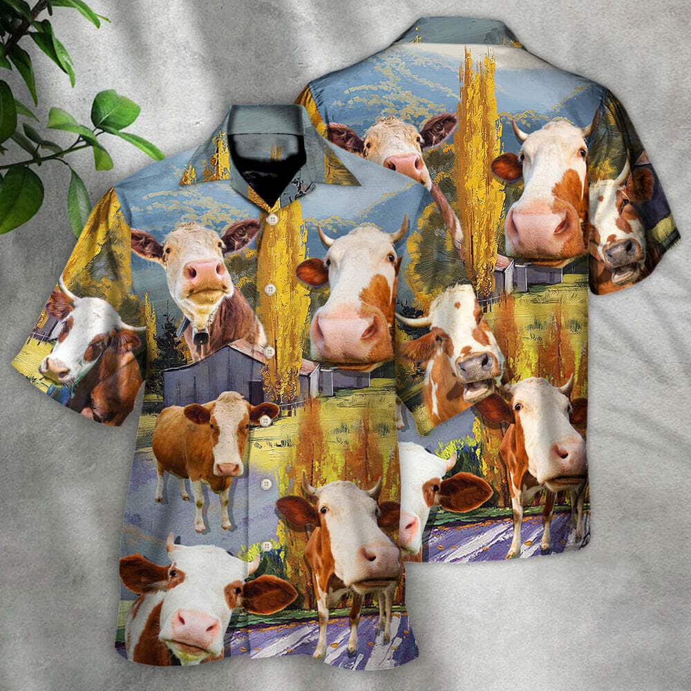 Funny Cow In The Australian Landscape Lover Cattle Hawaiian Shirt Funny Cow In The Australian Landscape Lover Cattle Hawaiian Shirt