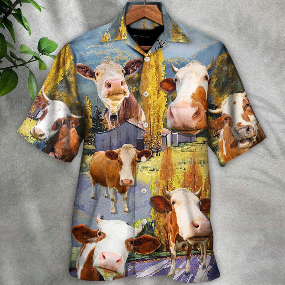 Funny Cow In The Australian Landscape Lover Cattle Hawaiian Shirt Funny Cow In The Australian Landscape Lover Cattle Hawaiian Shirt