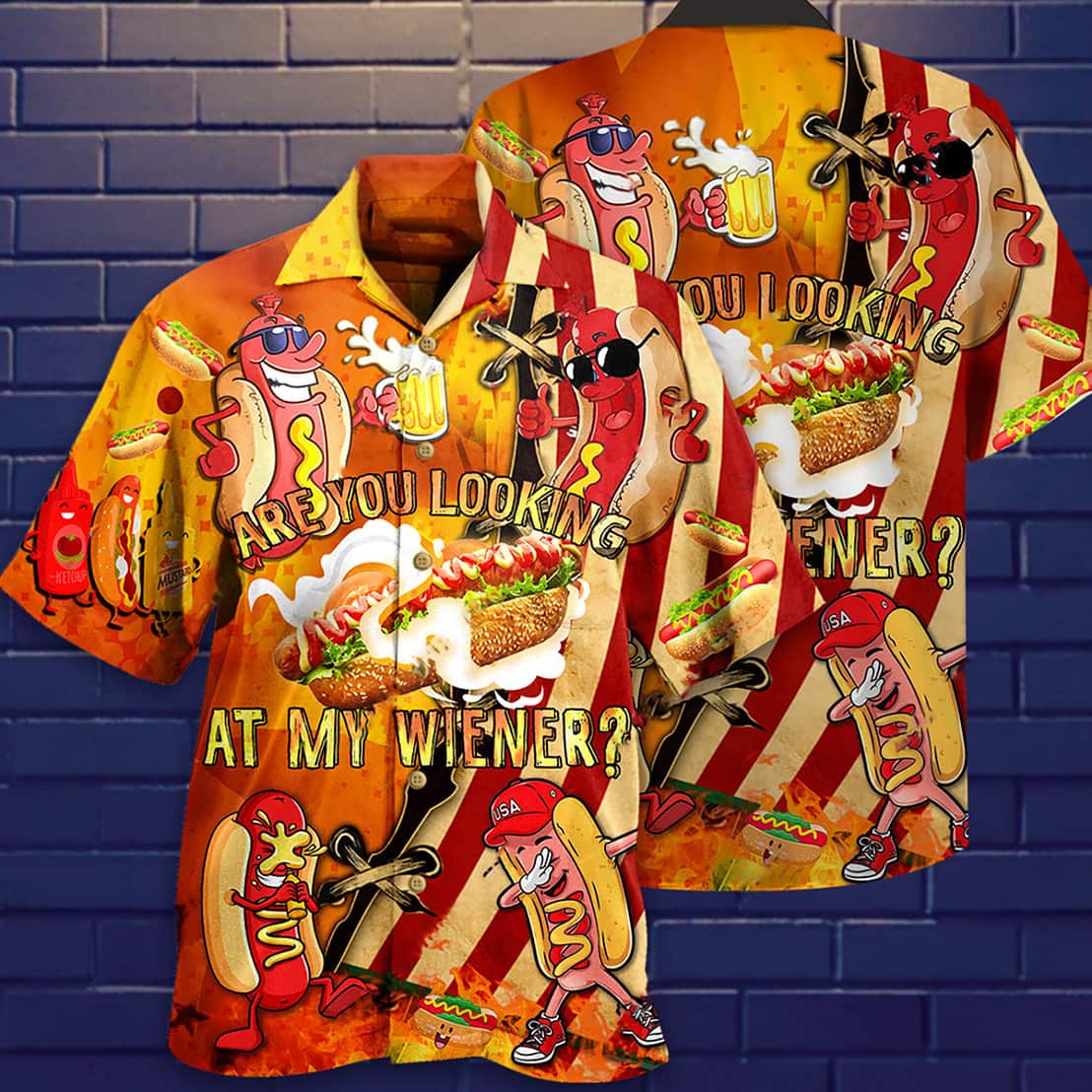 Food Are You Looking At My Weiner Funny Hawaiian Shirt Gift For Best Friends Food Are You Looking At My Weiner Funny Hawaiian Shirt Gift For Best Friends