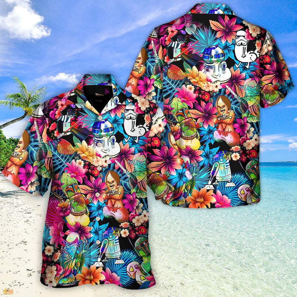 Star Wars Special Synthwave Funny Style Tropical Flower Pattern Hawaiian Shirt Star Wars Special Synthwave Funny Style Tropical Flower Pattern Hawaiian Shirt