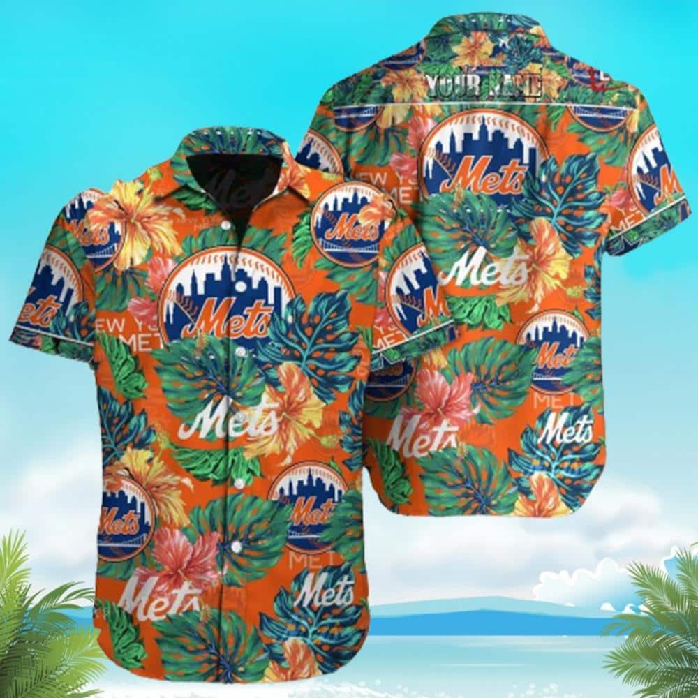 Aloha MLB New York Mets Hawaiian Shirt Palm Leaves Gift For Family Aloha MLB New York Mets Hawaiian Shirt Palm Leaves Gift For Family