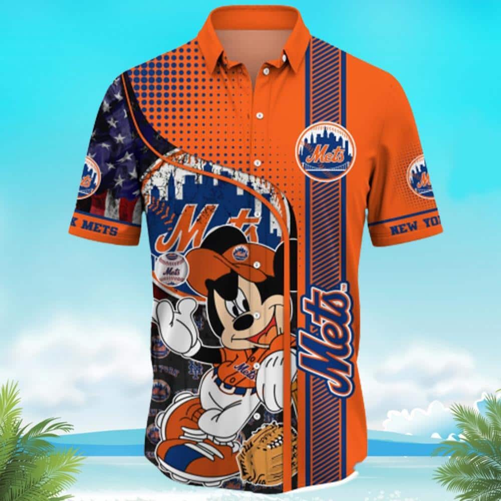 Awesome MLB New York Mets Hawaiian Shirt Mickey Practical Cartoon Lovers Awesome MLB New York Mets Hawaiian Shirt Mickey Practical Cartoon Lovers