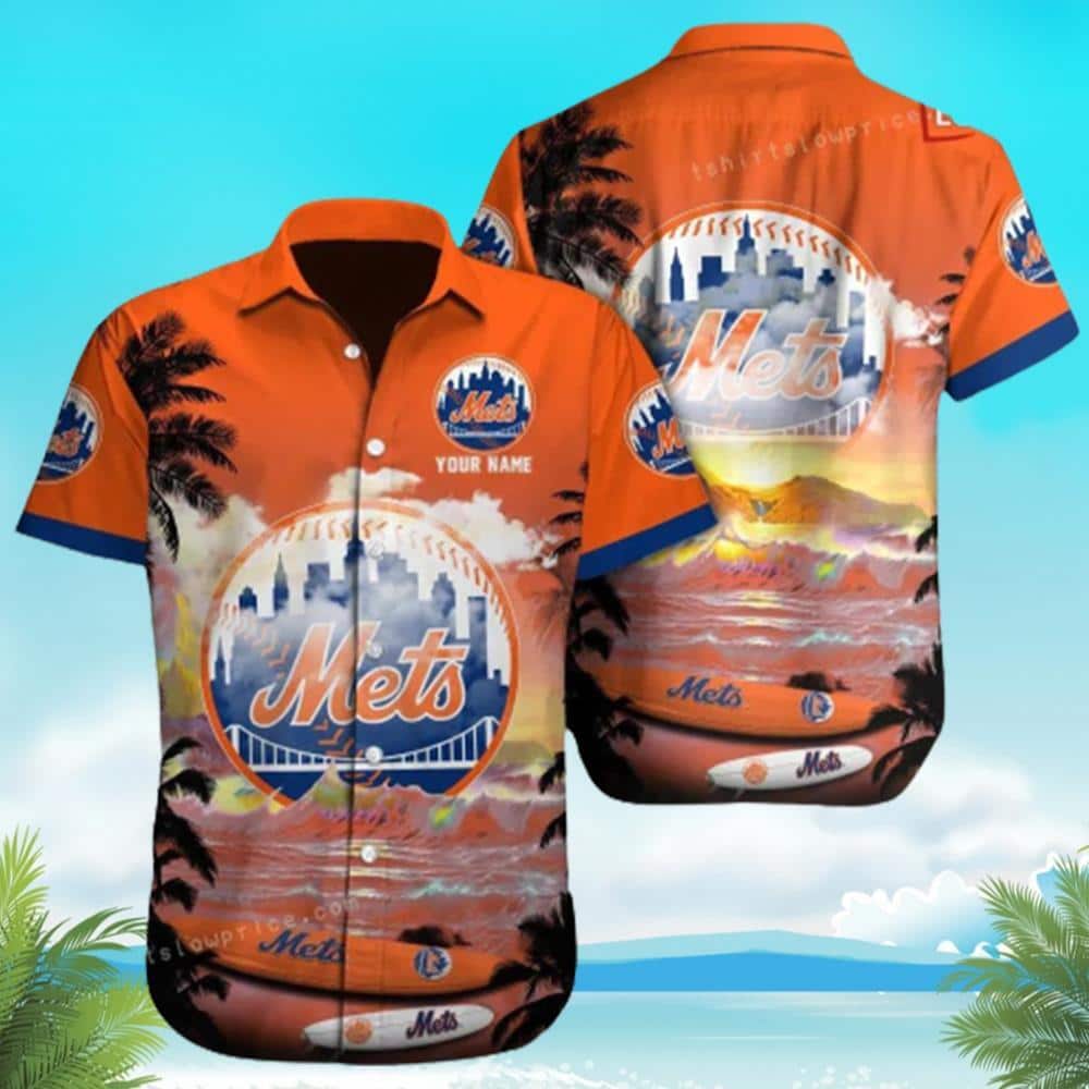 Custom MLB New York Mets Hawaiian Shirt Beach Gift For Dad Custom MLB New York Mets Hawaiian Shirt Beach Gift For Dad
