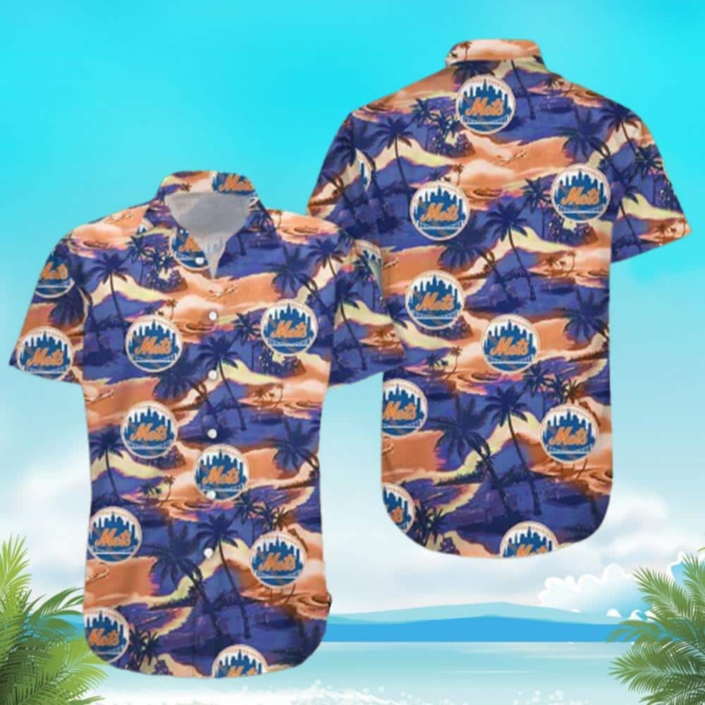 Aloha MLB New York Mets Hawaiian Shirt Palm Trees Summer Holiday Gift