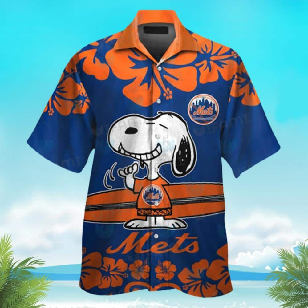 Aloha MLB New York Mets Hawaiian Shirt Snoopy Smiles Gift For Friend