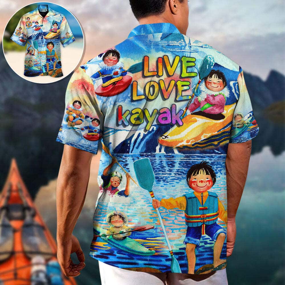 Stylish Funny Hawaiian Shirt Children Playing Kayaking Live Love Gift For Beach Lovers Stylish Funny Hawaiian Shirt Children Playing Kayaking Live Love Gift For Beach Lovers