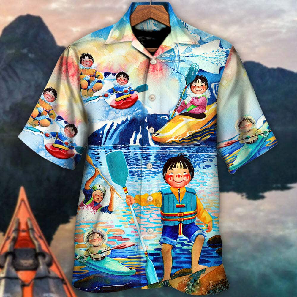 Stylish Funny Hawaiian Shirt Children Playing Kayaking Live Love Gift For Beach Lovers Stylish Funny Hawaiian Shirt Children Playing Kayaking Live Love Gift For Beach Lovers