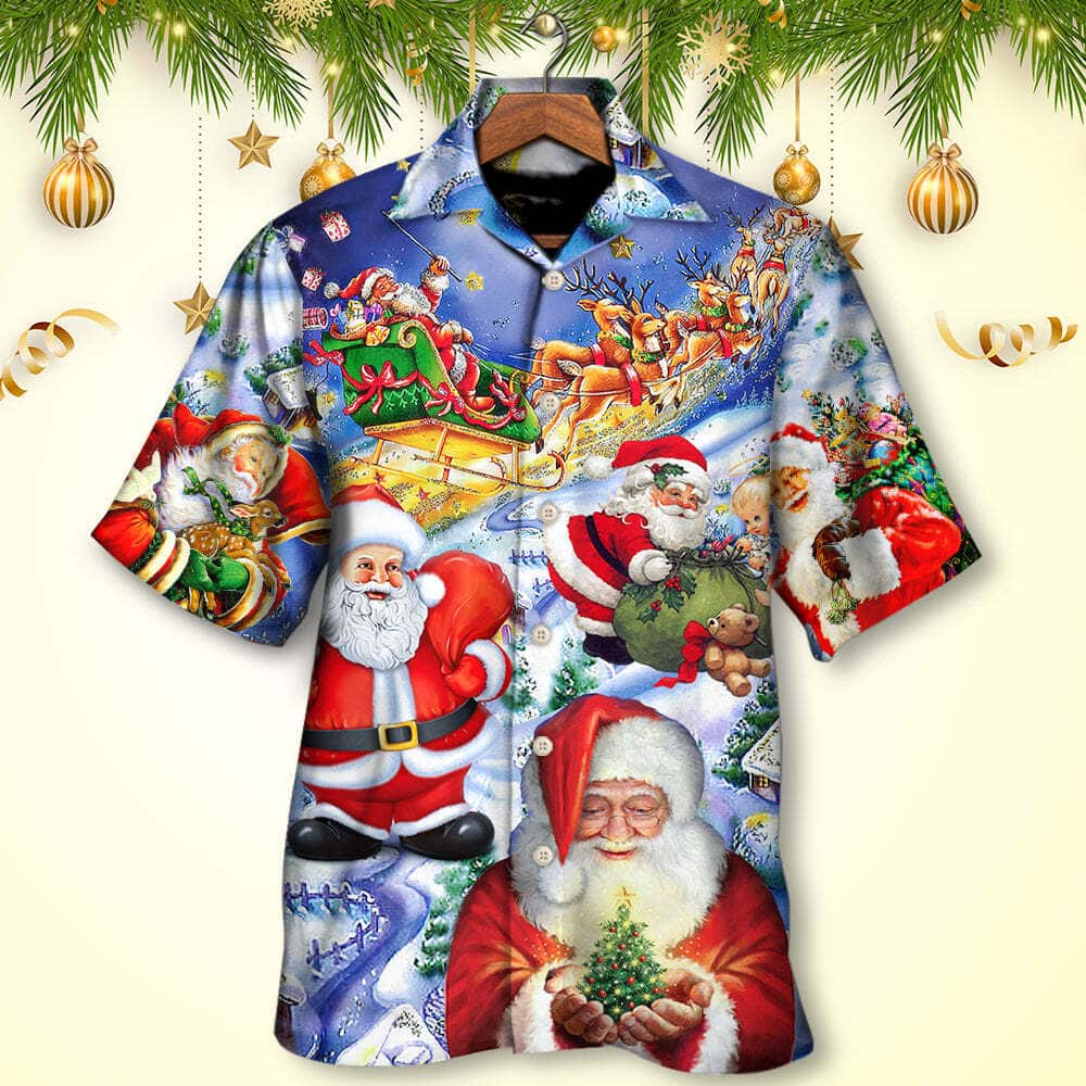 Christmas Funny Hawaiian Shirt Santa Claus Happy Xmas Is Coming Gift For Him Christmas Funny Hawaiian Shirt Santa Claus Happy Xmas Is Coming Gift For Him
