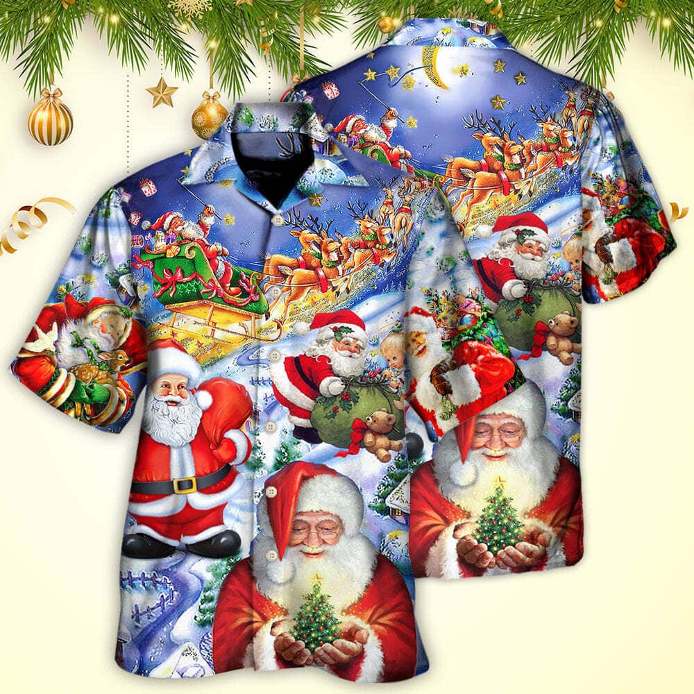 Christmas Funny Hawaiian Shirt Santa Claus Happy Xmas Is Coming Gift For Him Christmas Funny Hawaiian Shirt Santa Claus Happy Xmas Is Coming Gift For Him