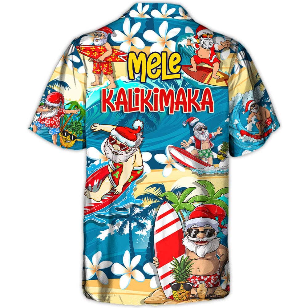 Christmas Funny Hawaiian Shirt Santa Surfing Gift For Beach Lovers Christmas Funny Hawaiian Shirt Santa Surfing Gift For Beach Lovers
