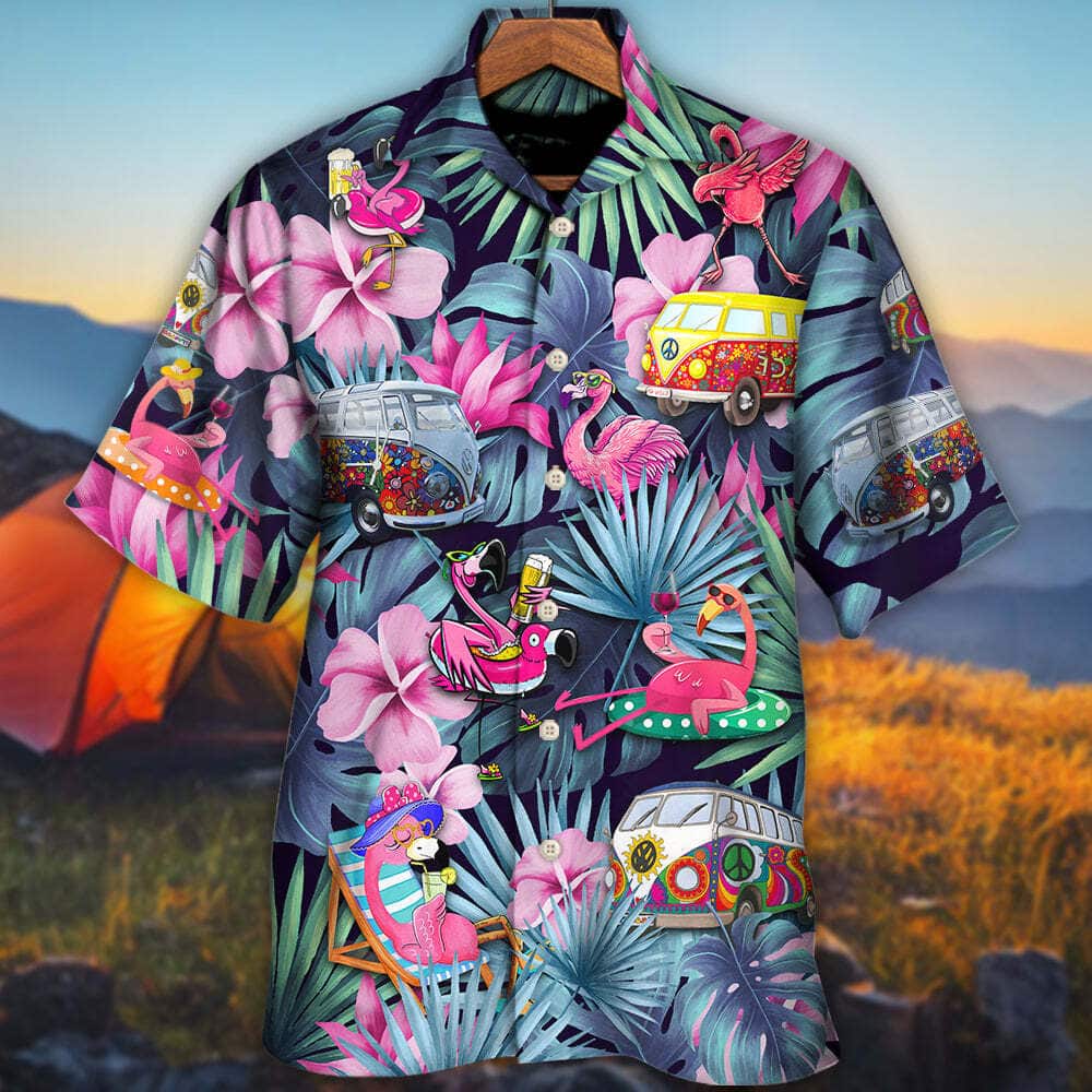 Colorful Funny Hawaiian Shirt Flamingo Weekend Forecast Camping With A Chance Of Drinking Summer Vacation Gift Colorful Funny Hawaiian Shirt Flamingo Weekend Forecast Camping With A Chance Of Drinking Summer Vacation Gift