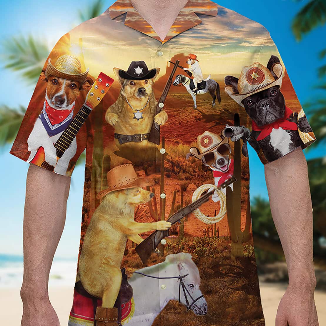 Desert Funny Hawaiian Shirt Cowboy Beach Gift For Dog Lovers Desert Funny Hawaiian Shirt Cowboy Beach Gift For Dog Lovers