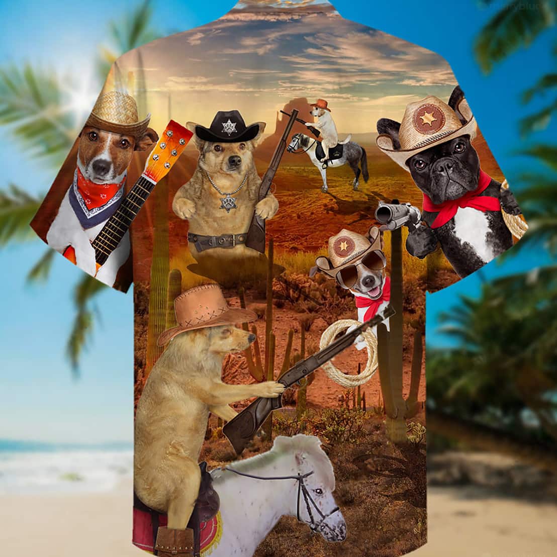 Desert Funny Hawaiian Shirt Cowboy Beach Gift For Dog Lovers Desert Funny Hawaiian Shirt Cowboy Beach Gift For Dog Lovers
