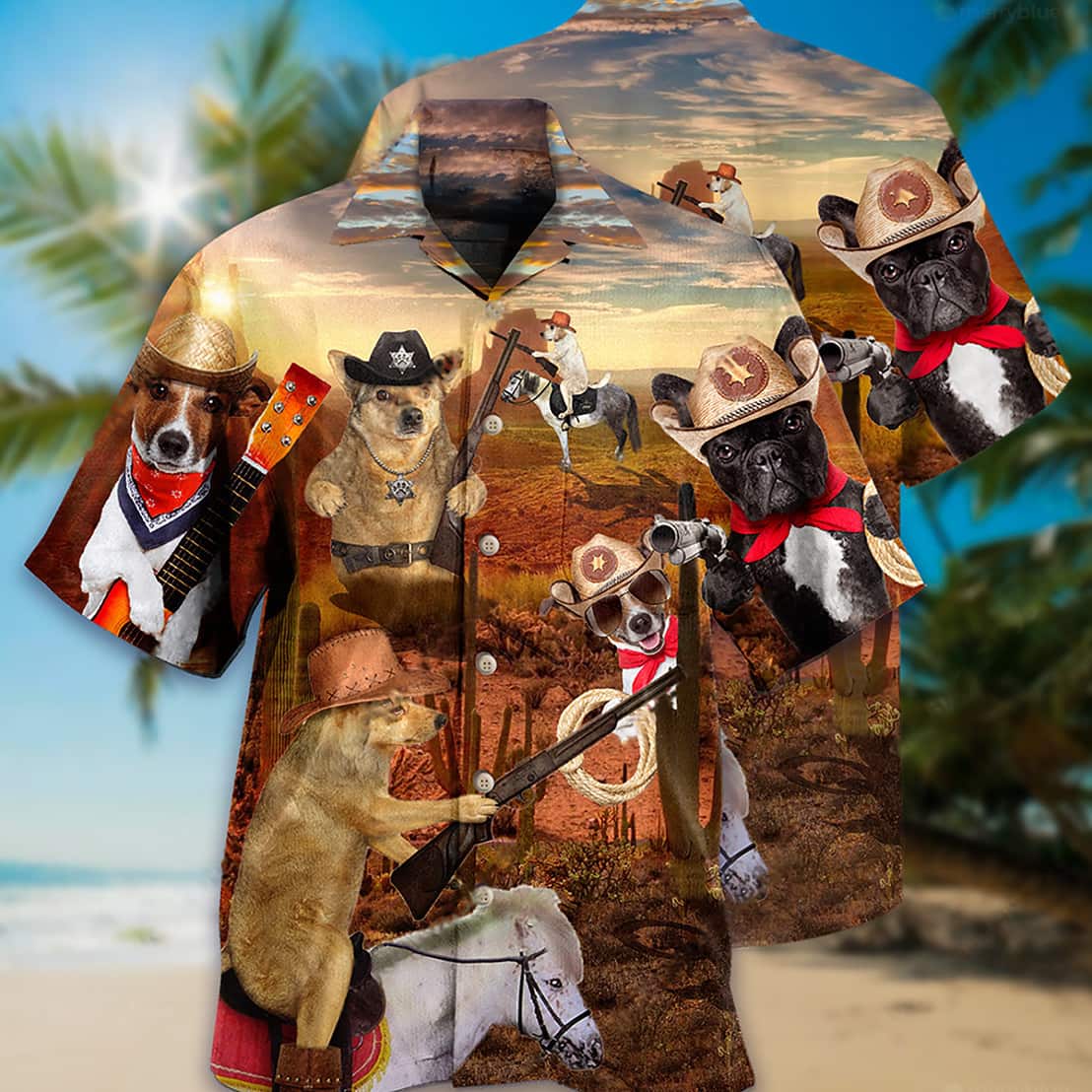 Desert Funny Hawaiian Shirt Cowboy Beach Gift For Dog Lovers Desert Funny Hawaiian Shirt Cowboy Beach Gift For Dog Lovers