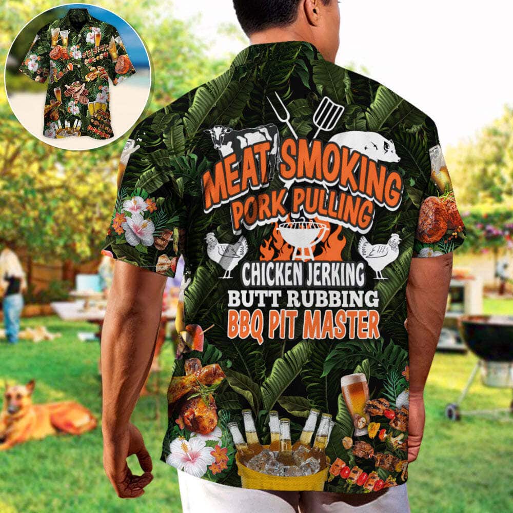 Aloha Funny Hawaiian Shirt Meat Smoking Pork Pulling Chicken Jerking Butt Rubbing BBQ Pit Master Summer Holiday Gift Aloha Funny Hawaiian Shirt Meat Smoking Pork Pulling Chicken Jerking Butt Rubbing BBQ Pit Master Summer Holiday Gift
