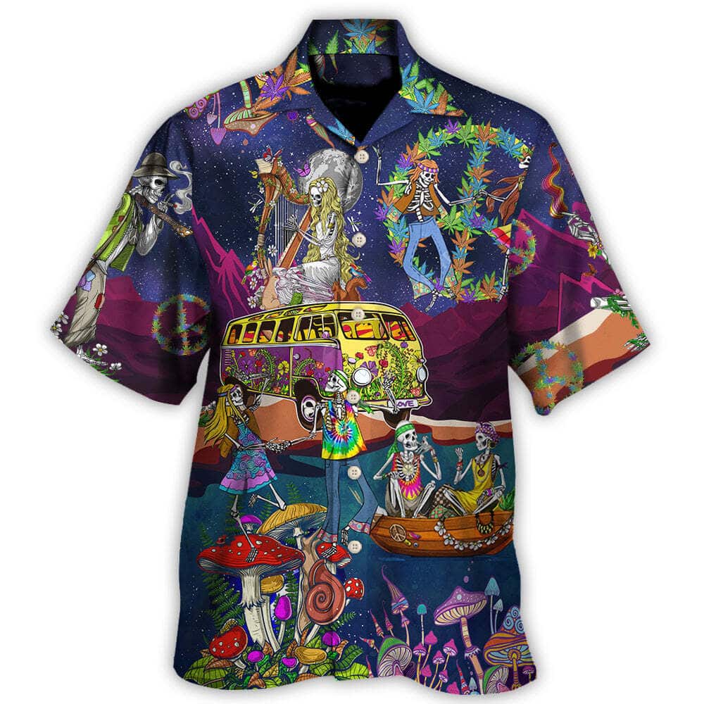 Colorful Funny Hawaiian Shirt Skull Dancing Moon Night Amazing Style Gift For Family Colorful Funny Hawaiian Shirt Skull Dancing Moon Night Amazing Style Gift For Family