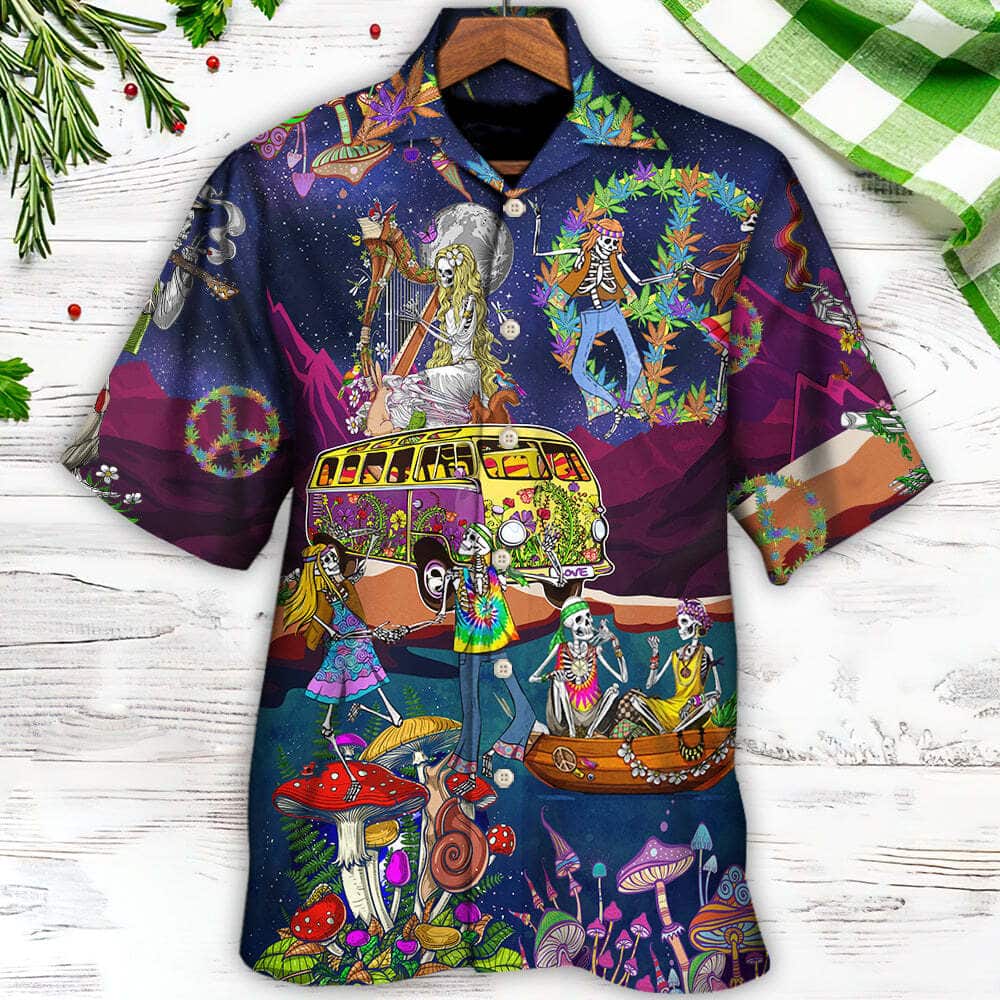 Colorful Funny Hawaiian Shirt Skull Dancing Moon Night Amazing Style Gift For Family Colorful Funny Hawaiian Shirt Skull Dancing Moon Night Amazing Style Gift For Family