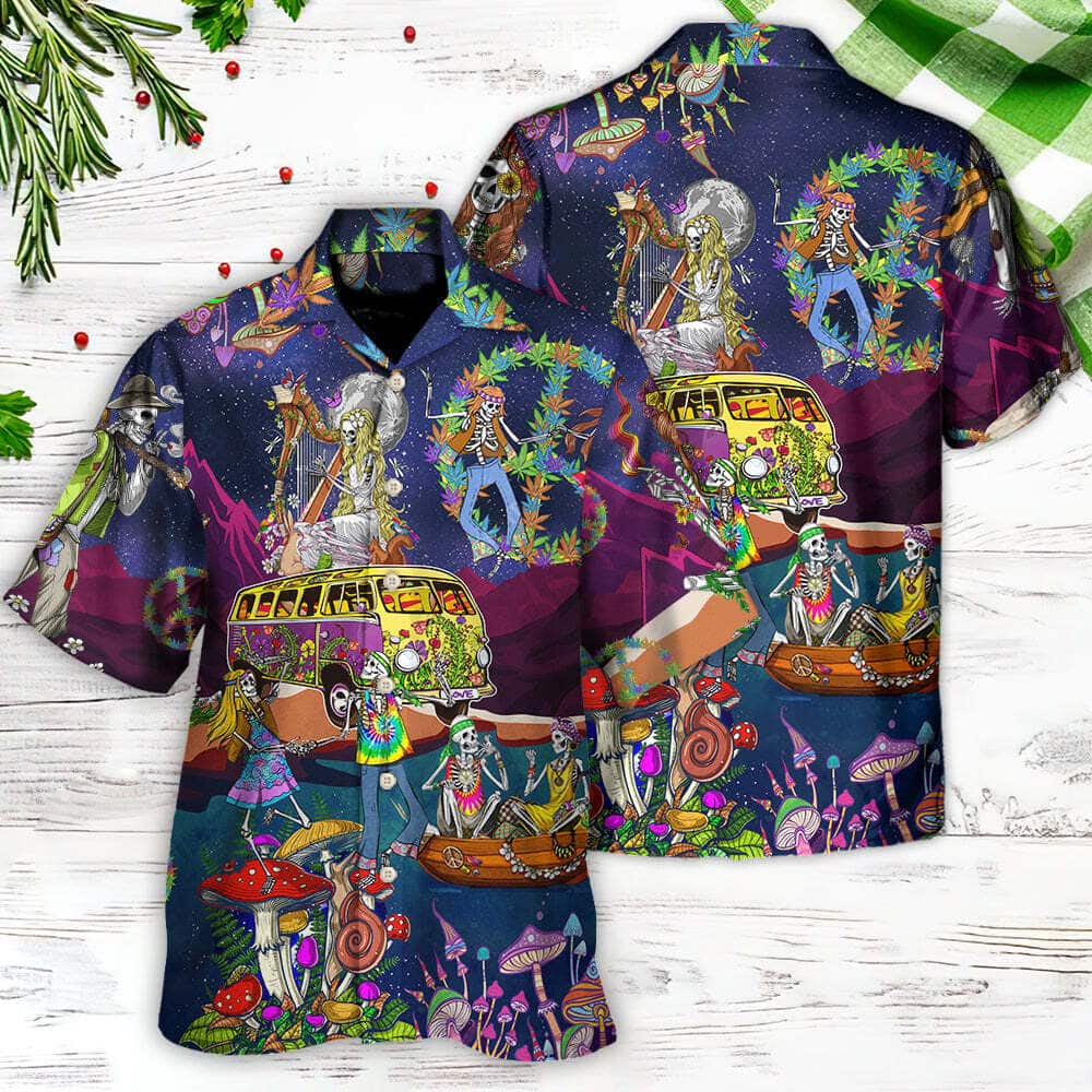 Colorful Funny Hawaiian Shirt Skull Dancing Moon Night Amazing Style Gift For Family Colorful Funny Hawaiian Shirt Skull Dancing Moon Night Amazing Style Gift For Family