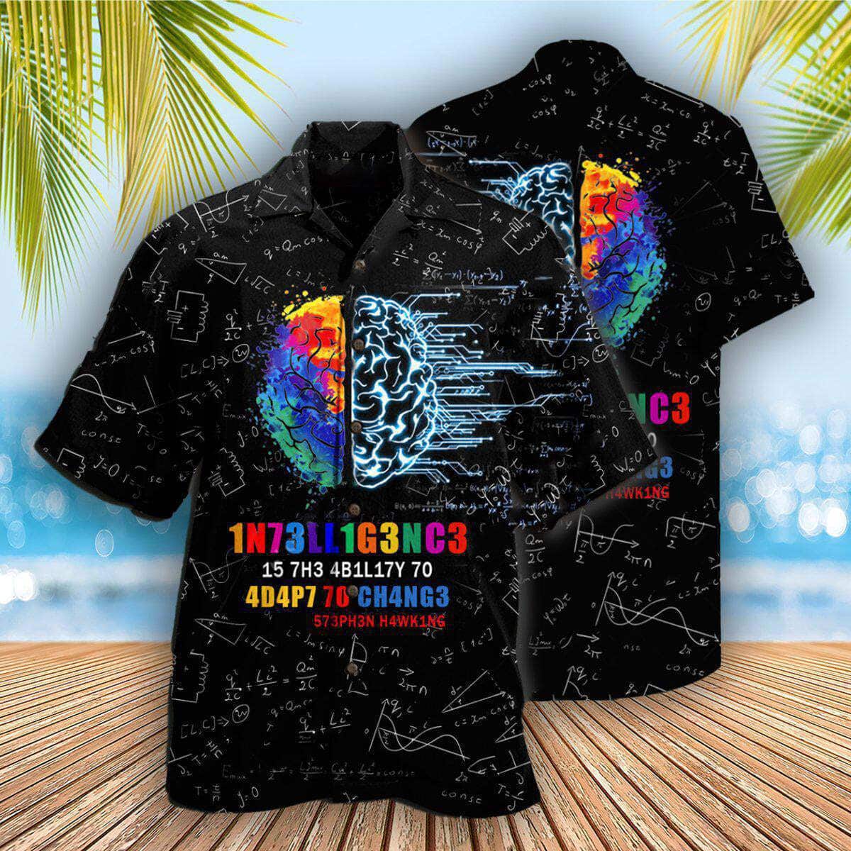 Intelligence Funny Black Style Hawaiian Shirt Brian And Equation Summer Beach Gift Intelligence Funny Black Style Hawaiian Shirt Brian And Equation Summer Beach Gift